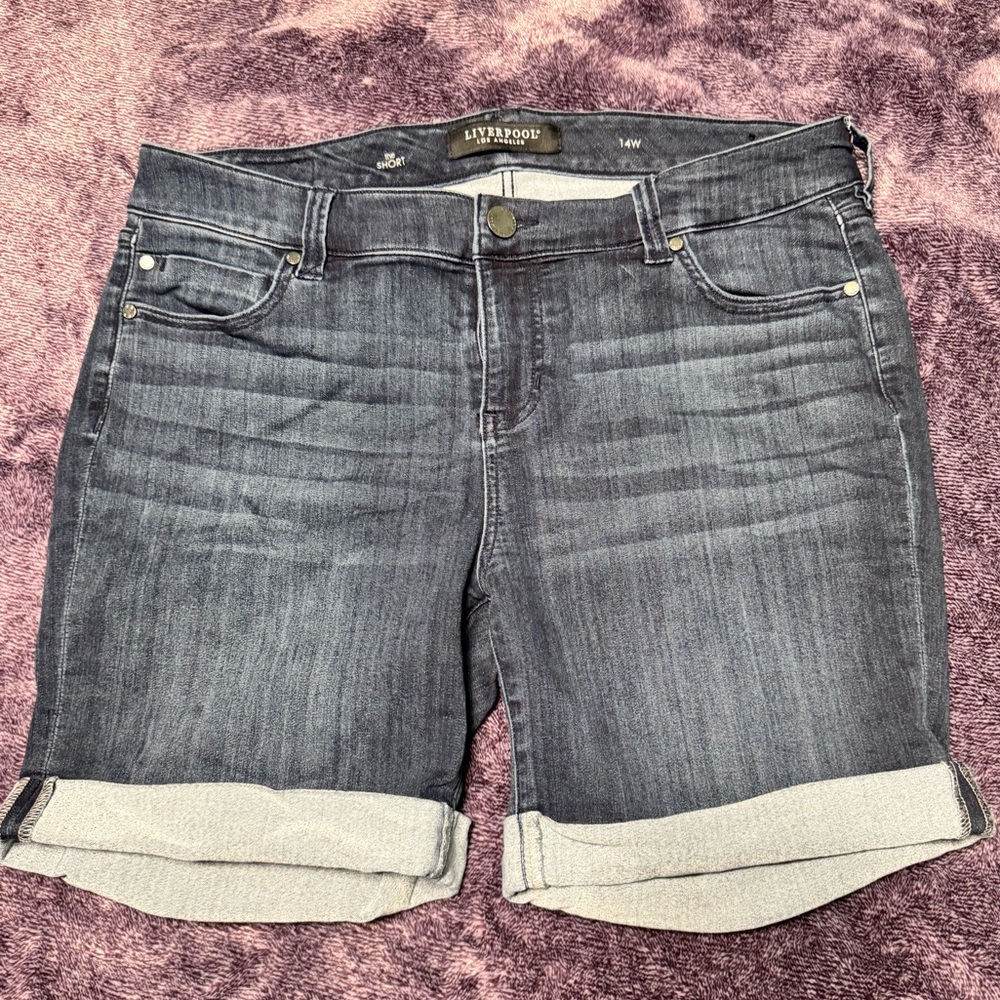 Liverpool Dark Denim Shorts